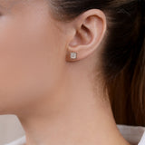 Moissanite 4 Prong Solitaire Stud Earrings