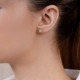 Moissanite 4 Prong Solitaire Stud Earrings