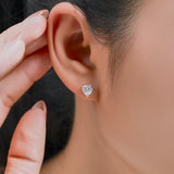 Gorgeous 1.5 Carat Heart Cut - Cubic Zirconia - April Birthstone Solitaire Stud Earrings in 18K  Gold Plating for Women