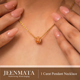 1 Carat Round Cut Champagne Cubic Zirconia Pendant Necklace - Give for Her in Yellow Gold Plating for Women