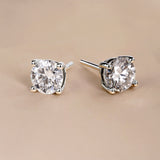Lab Diamond Round Shaped Solitaire Stud Earrings