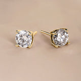 Lab Diamond Round Shaped Solitaire Stud Earrings