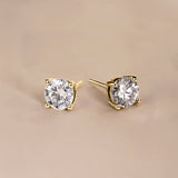 Lab Diamond Round Shaped Solitaire Stud Earrings