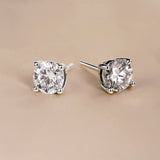 Lab Diamond Round Shaped Solitaire Stud Earrings