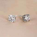 Lab Diamond Round Shaped Solitaire Stud Earrings