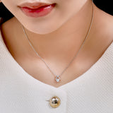 Solitaire 0.33 Carat Round Cut  Lab Diamond Criss Cross Necklace