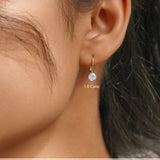 Lab Diamond Bezel Set Leverback Drop Earrings