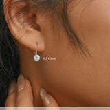 Lab Diamond Bezel Set Leverback Drop Earrings