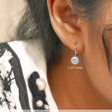 Lab Diamond Bezel Set Leverback Drop Earrings