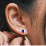 2.5 Carat Pear Cut Birthstone Two Stone Stud Earrings
