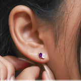 2.5 Carat Pear Cut Birthstone Two Stone Stud Earrings