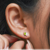 2.5 Carat Pear Cut Birthstone Two Stone Stud Earrings