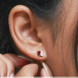 2.5 Carat Pear Cut Birthstone Two Stone Stud Earrings