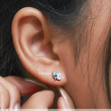 2.5 Carat Pear Cut Birthstone Two Stone Stud Earrings