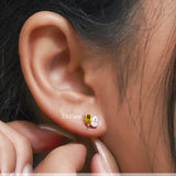 2.5 Carat Pear Cut Birthstone Two Stone Stud Earrings