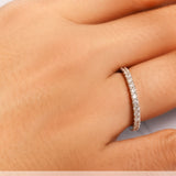 Lab Grown Diamond Eternity Band Ring Timeless Promise Gift in 18K White Gold Plated for Women