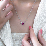 Birthstone Pendant Two Stones Necklace