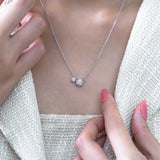 Birthstone Pendant Two Stones Necklace