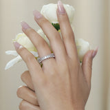 8.5 Carat Marquise Cut Cubic Zirconia Eternity Anniversary Ring - Classic Prong Style Wedding Ring in White Gold Plating for Women