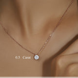 Lab Diamond Round Cut Solitaire Necklace