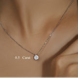 Lab Diamond Round Cut Solitaire Necklace