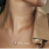 Lab Diamond Round Cut Solitaire Necklace