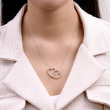 Lab Grown Diamond Interlocking Heart Shape Pendant Necklace