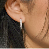 Lab Diamond Six Stones Classic Hoop Earrings