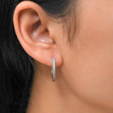 Lab Diamond Round Cut Classic Hoop Earrings
