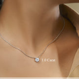 Lab Diamond Round Cut Solitaire Necklace