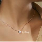 Lab Diamond Round Cut Solitaire Necklace