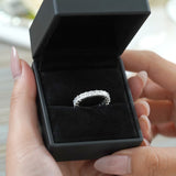 3.5 Carat Princess Cut Moissanite Eternity Anniversary Ring - Classic Prong Style Wedding Ring in White Gold Plating for Women