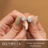 1-Carat Round Cut Stud Earrings