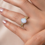 Inifnity 3.5 Ct Oval Cut Lab Created Opal Milgrain Engagement Ring