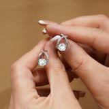 Modern Swirl Teardrop Stud Earrings – Elegant Silver Fashion Jewelry