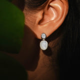 Elegant White Stone Dangle Earrings – Classic Fashion Jewelry