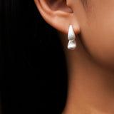 Minimalist Teardrop Charm Hoop Earrings – Elegant Everyday Dangle Jewelry