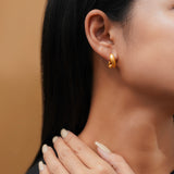 Elegant Matte Gold Minimalist Hoop Earrings – Modern Everyday Jewelry