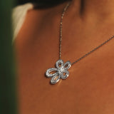 Delicate Blossom Pendant Necklace – Elegant Floral Sparkling Jewelry