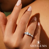 1.10 Ct Round Lab Diamond Three-Stone Twisted Engagement Ring