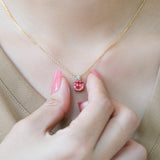 3.75 Carat Birthstone Dangling Round Cut Necklace
