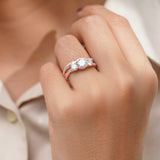 2 Ct Round Lab Diamond Twist Three Stone Bridal Set