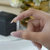 10.5 Carat Emerald Cut Cubic Zirconia Eternity Anniversary Ring - Classic Prong Style Wedding Ring in White Gold Plating for Women