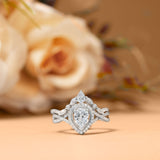 1.25 Carat Pear Cut Moissanite Infinity Bridal Set