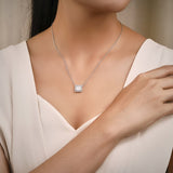 2 Carat Halo Moissanite Vintage Inspired Pendant Necklace