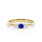 Trio 0.7 Ct Round Cut Lab Sapphire Engagement Ring