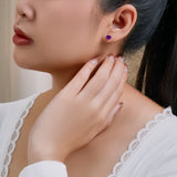 1.5 Carat Heart Cut Birthstone Solitaire Stud Earrings