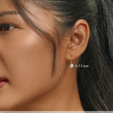 Lab Diamond Bezel Set Leverback Drop Earrings