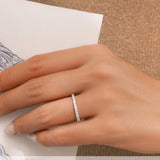 Lab Grown Diamond Eternity Band Ring Timeless Promise Gift in 18K White Gold Plated for Women