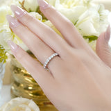 3.75 Carat Round Cut Cubic Zirconia Eternity Anniversary Ring - Classic Prong Style Wedding Ring in White Gold Plating for Women